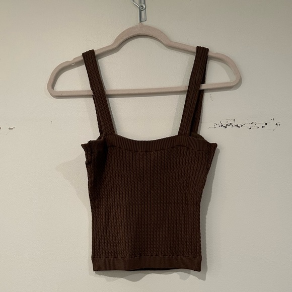Danielle Bernstein by WeWoreWhat Brown Cable Knit Tank Top - Picture 6 of 8